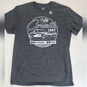 Chevy Corvette Mens T-shirt Large Black Chevrolet Stingray‎ Retro Graphic Tee